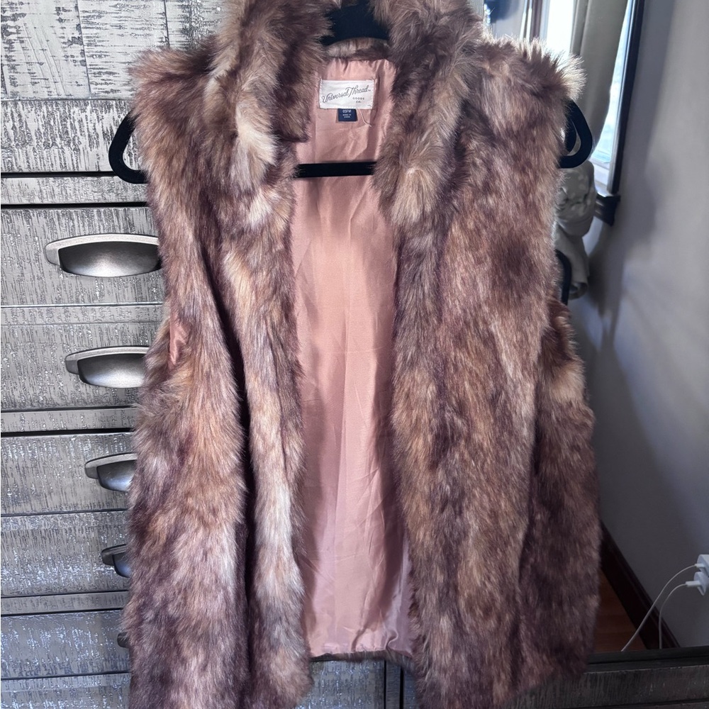 Faux Fur Vest in Brown by universal thread